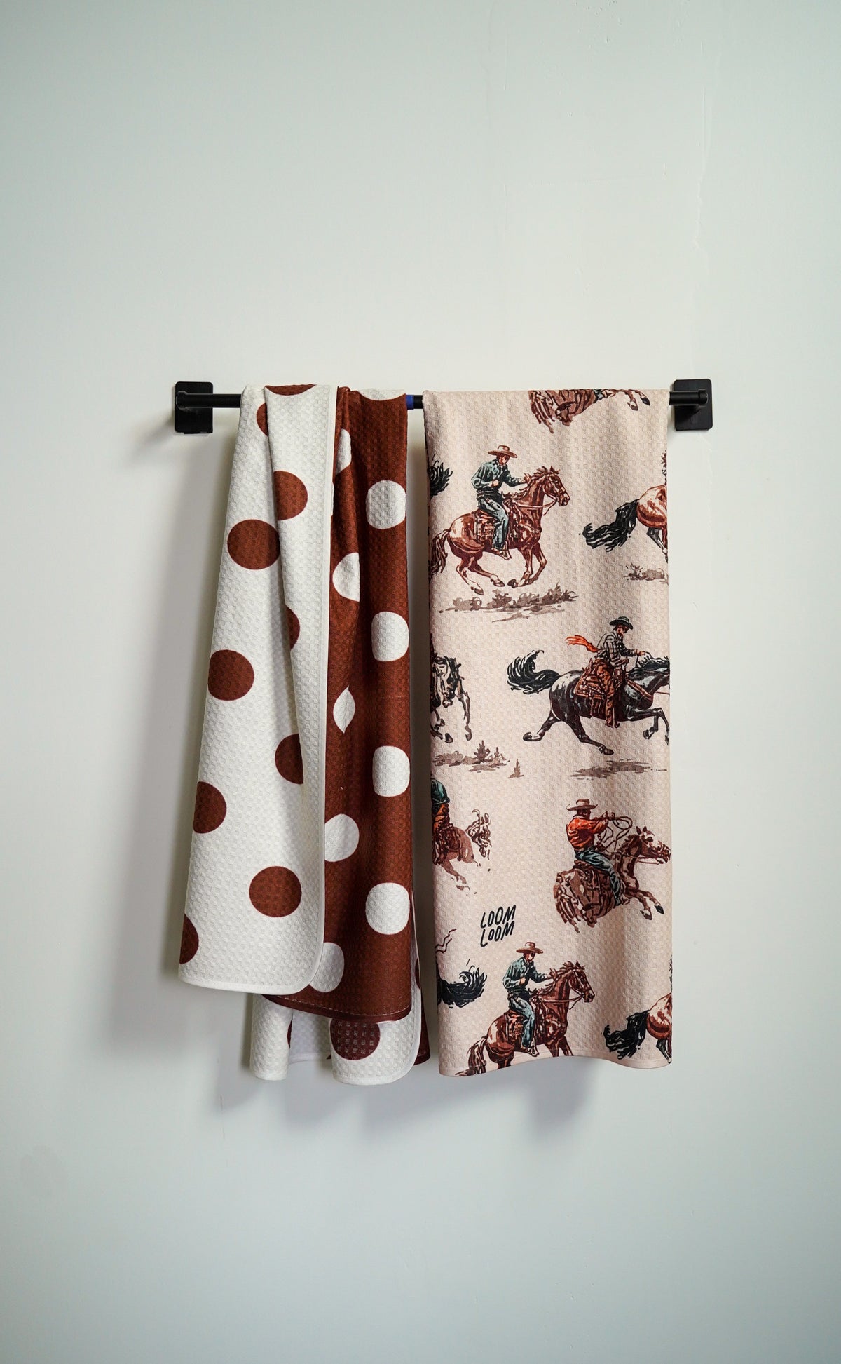Brown Polka Dot Reversible Bath Towel