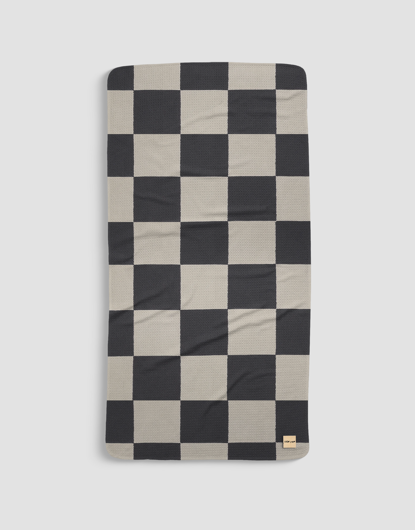 Black White Checkerboard Bath Towel