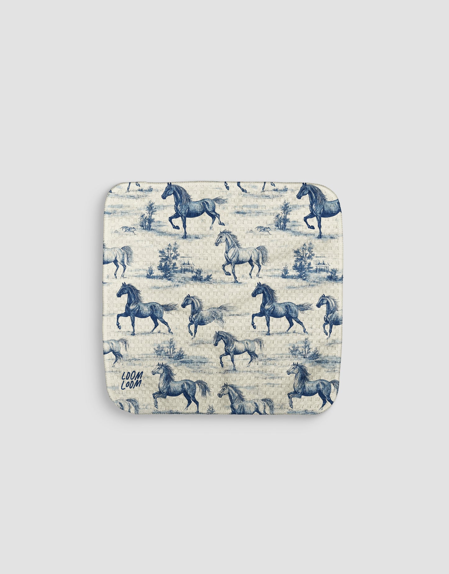 Blue Horsies Dishcloth