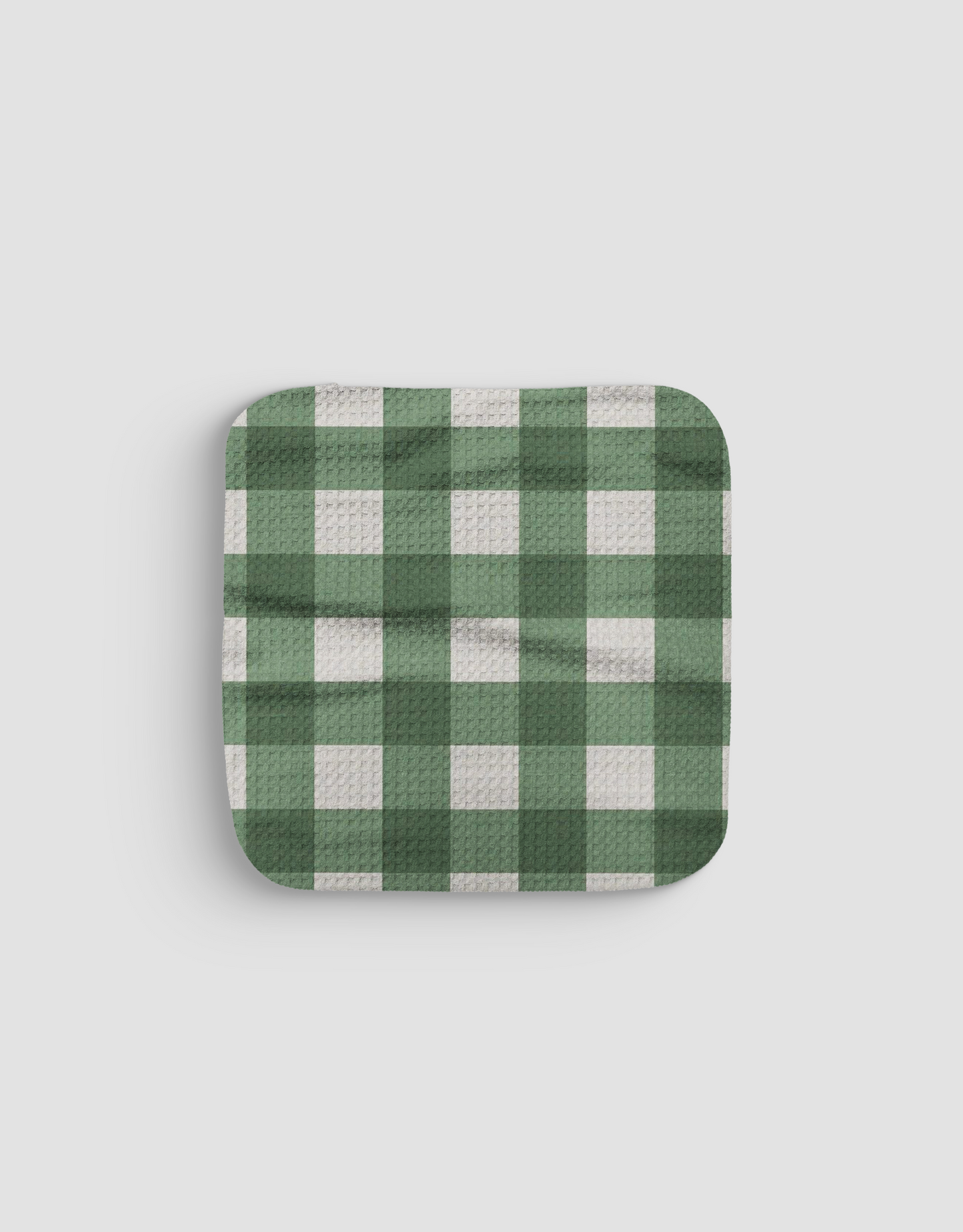 Deep Green Gingham Dishcloth