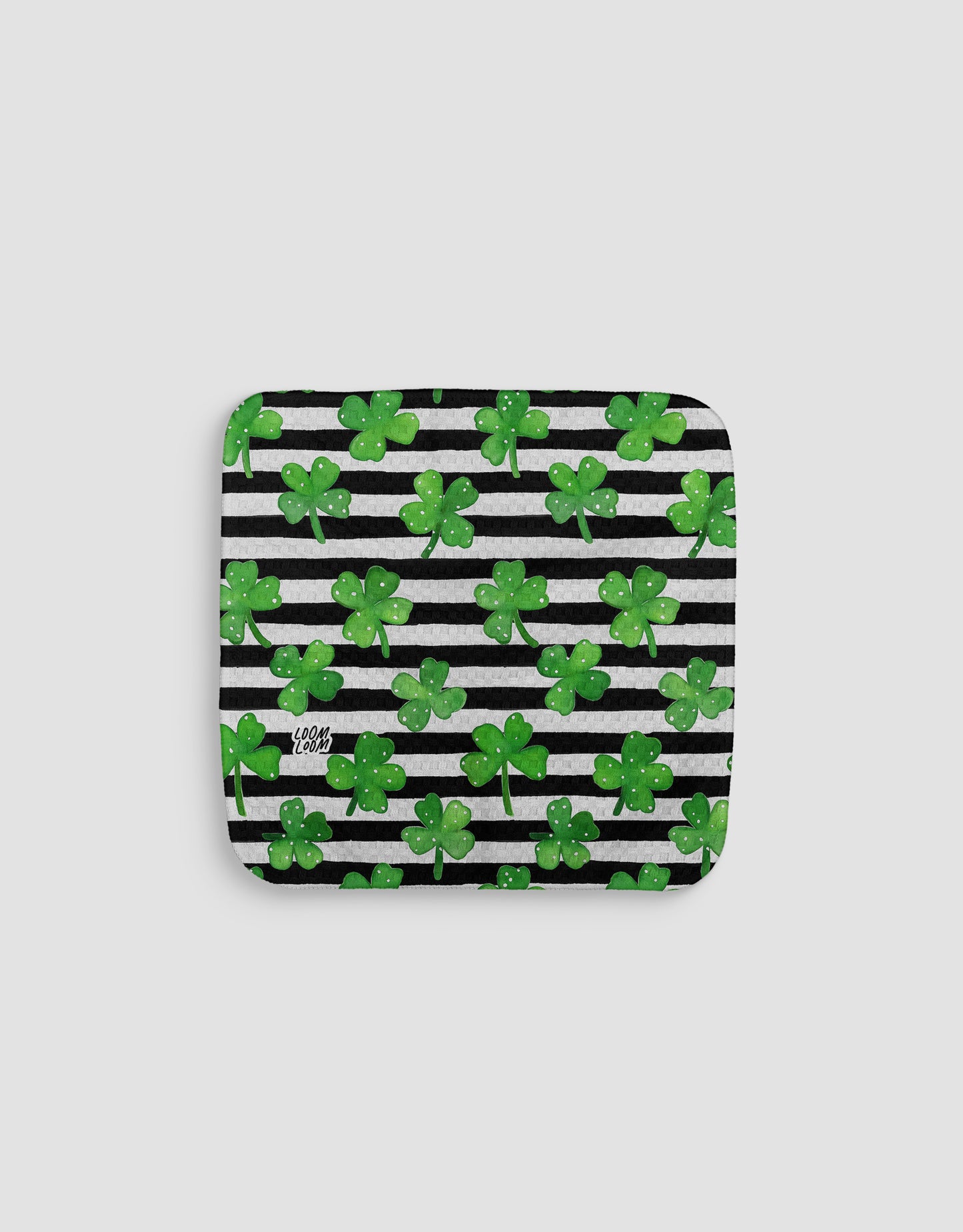 Fun Clovers & Stripes Dishcloth