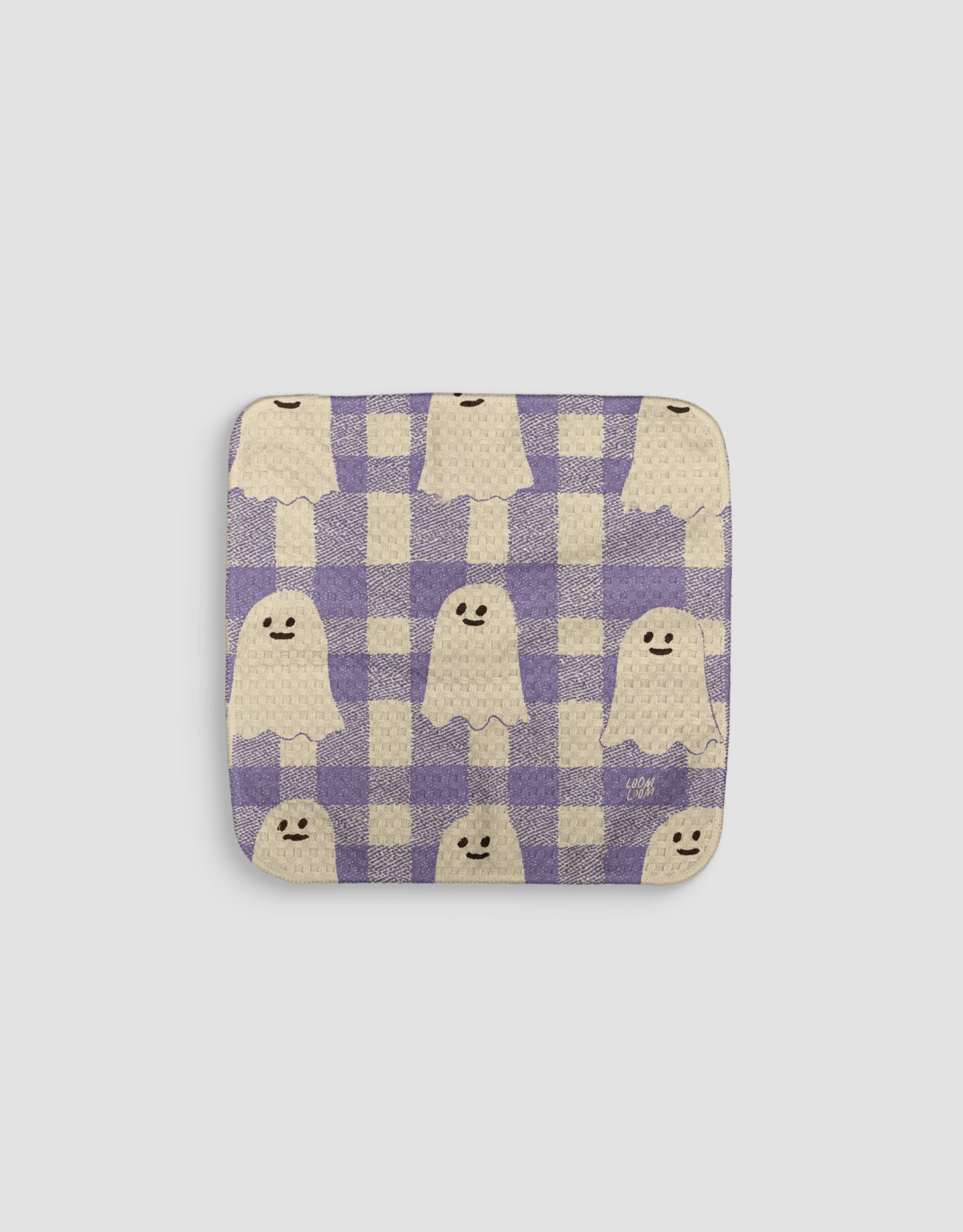 Ghost Gingham Purple Dishcloth