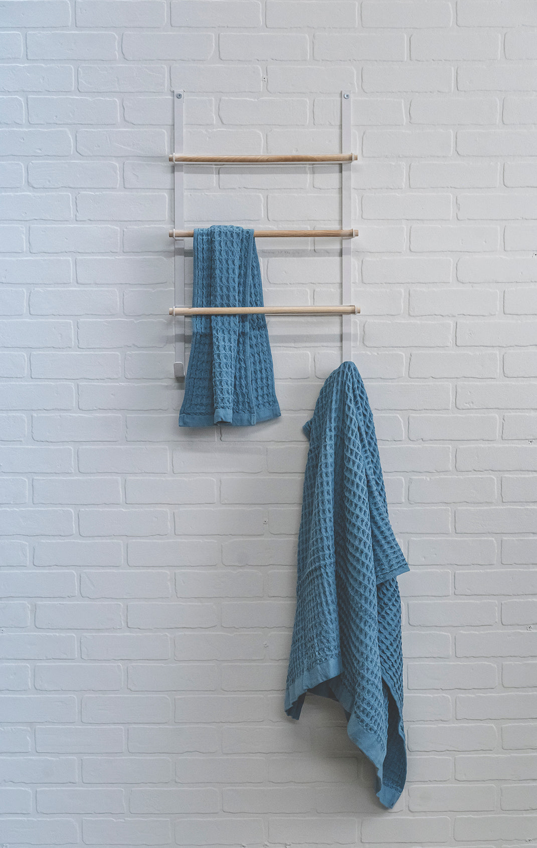 Denim Waffle Bath Towel Set