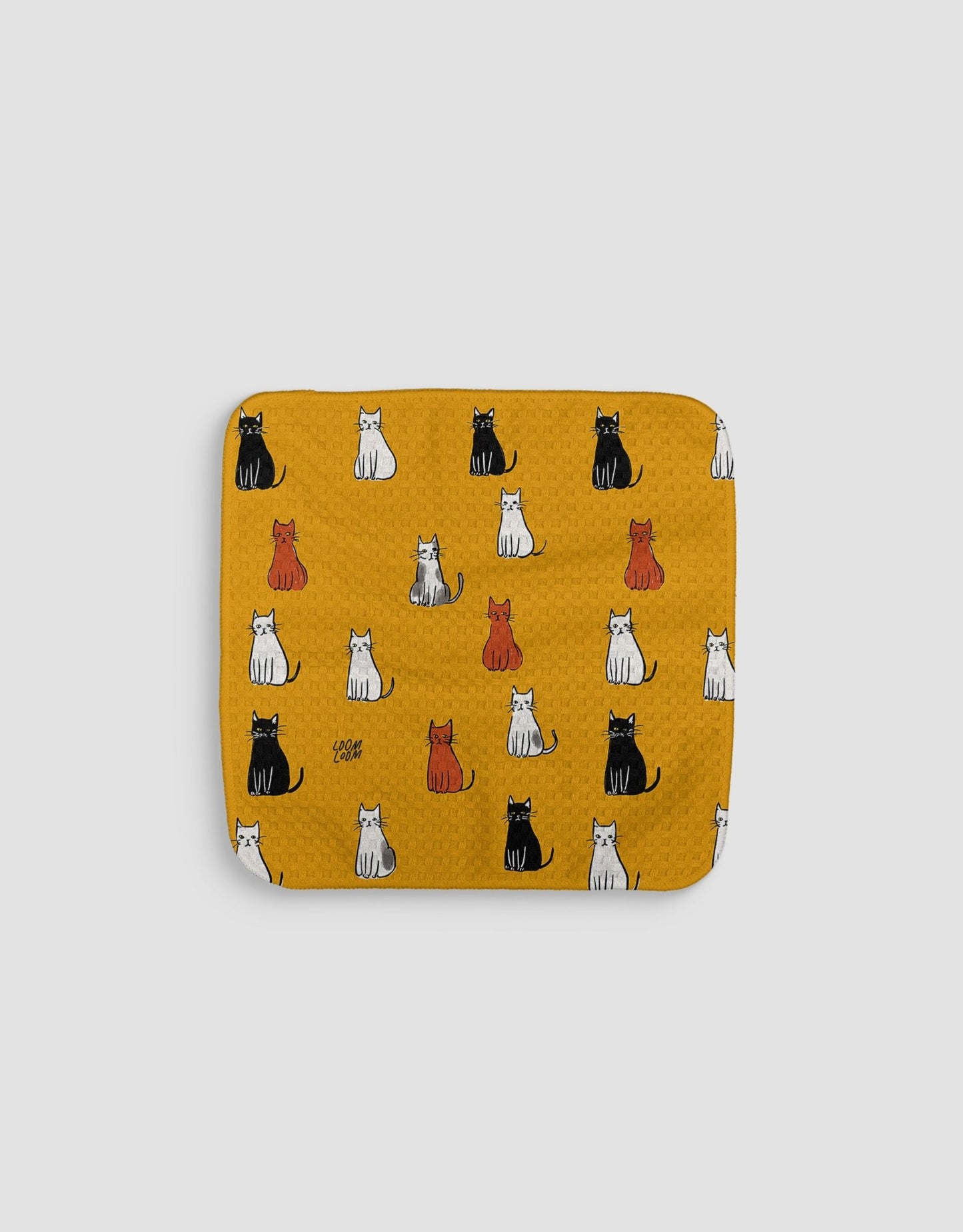 Kitties On Orange Dishcloth - Loom Loom