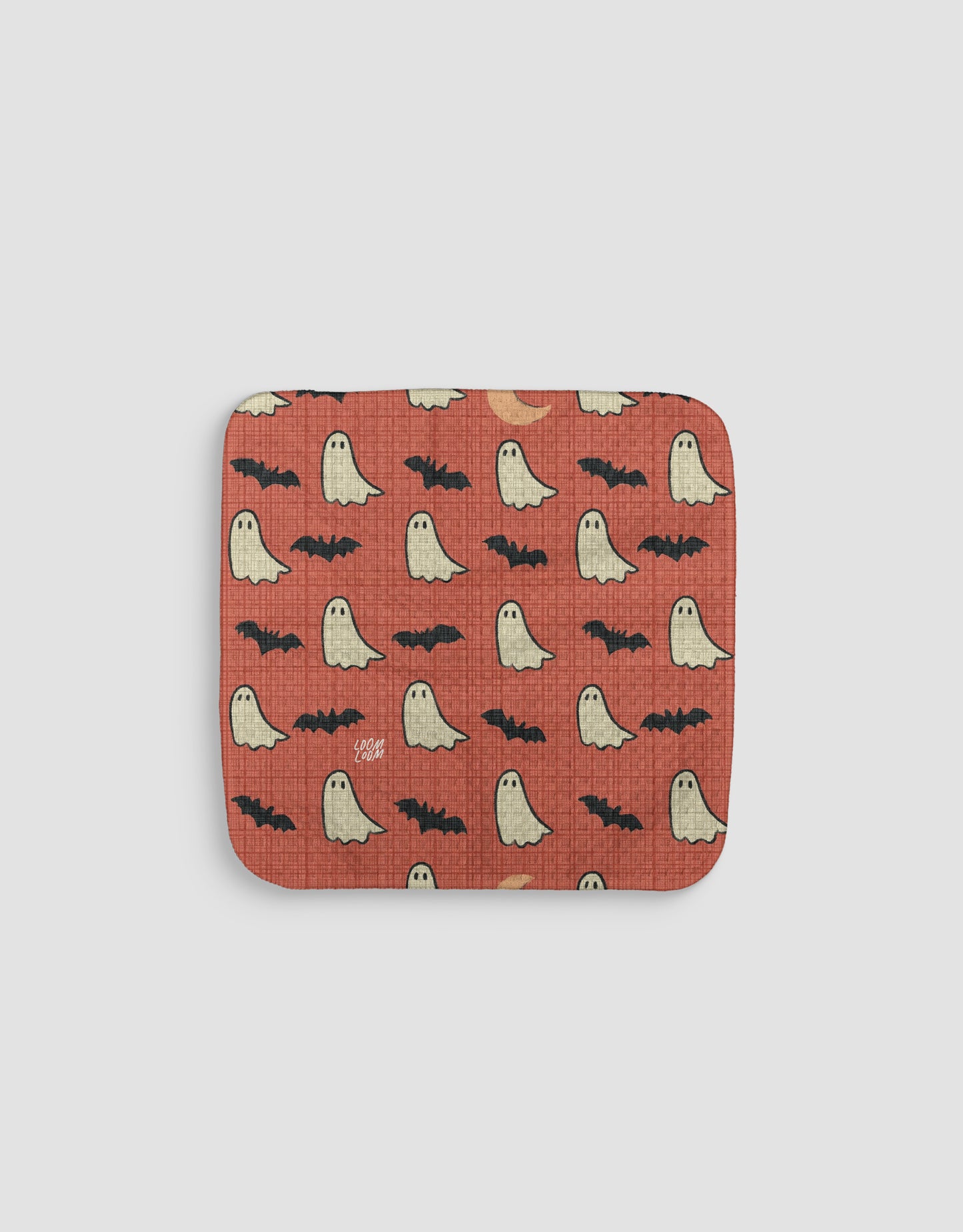 Red Ghosts + Bats Dishcloth