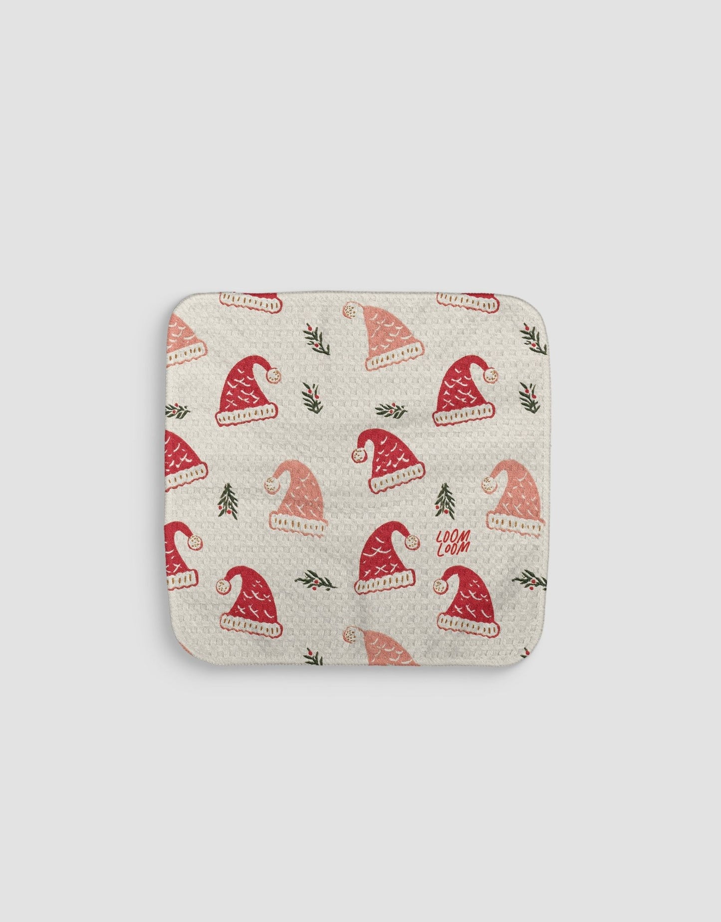 Santa Hats 2 Dishcloth - Loom Loom