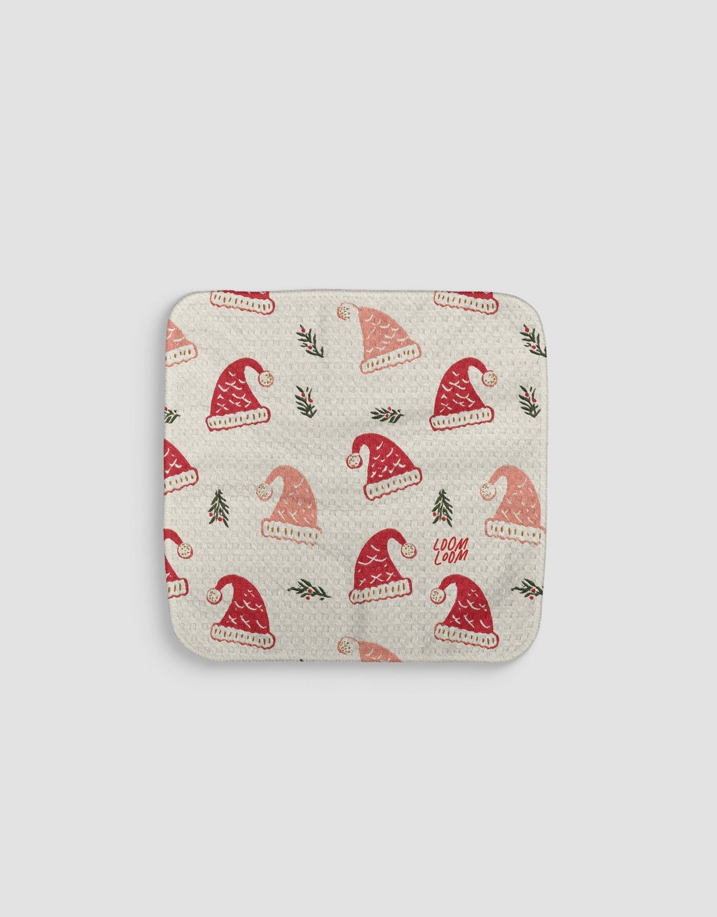 Santa Hats 2 Dishcloth - Loom Loom