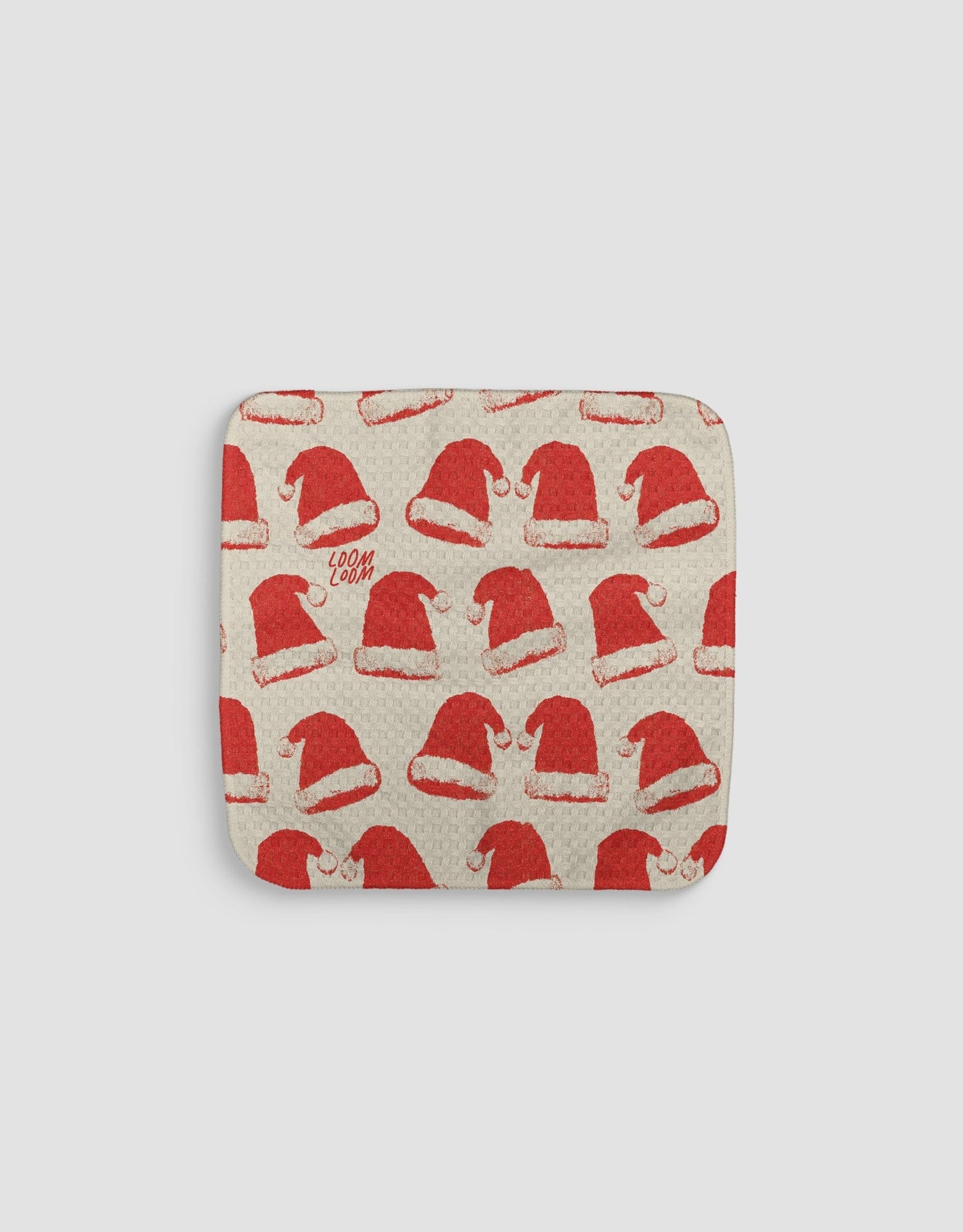 Santa Hats Dishcloth - Loom Loom