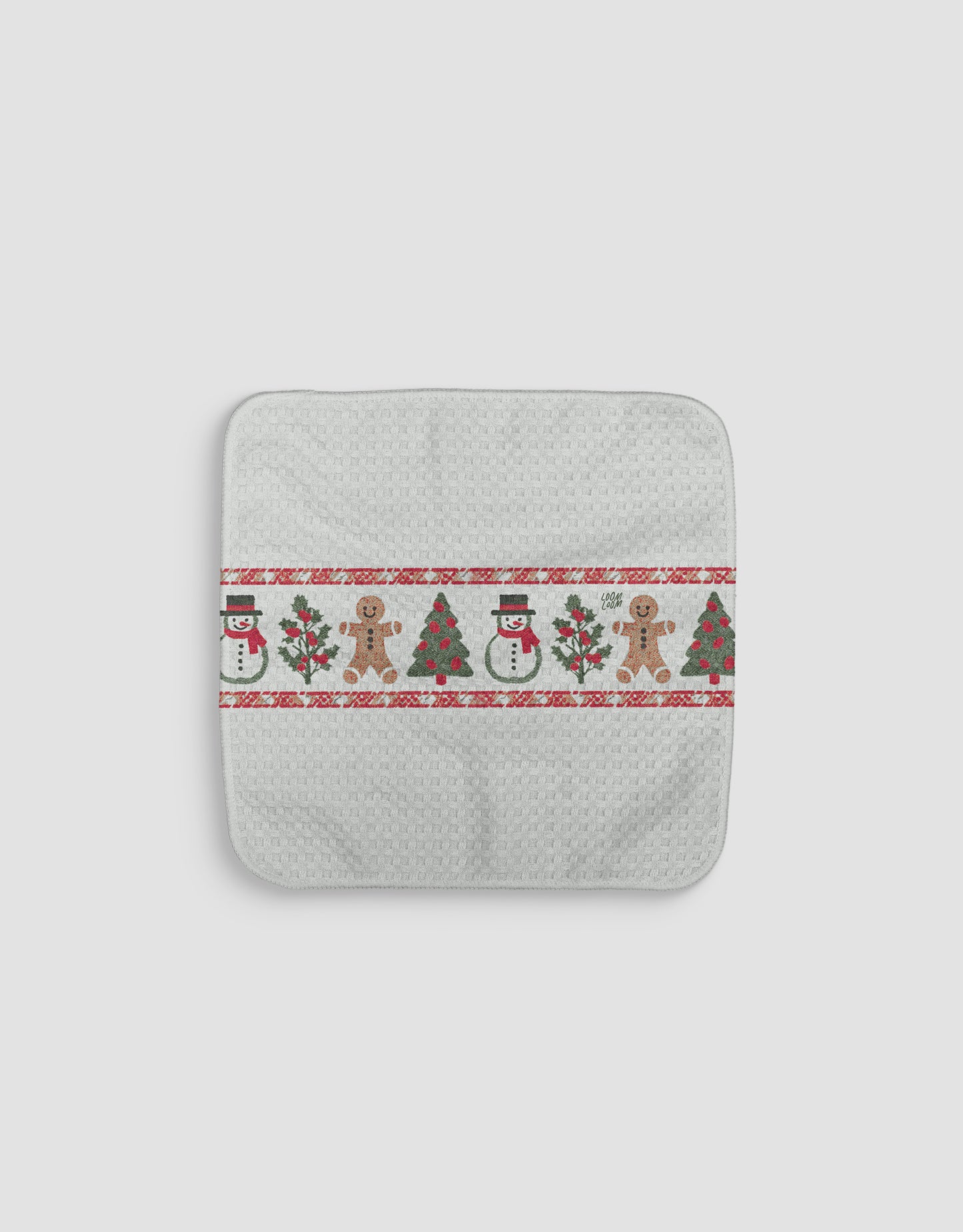 Snow & Gingerbread Men Dishcloth