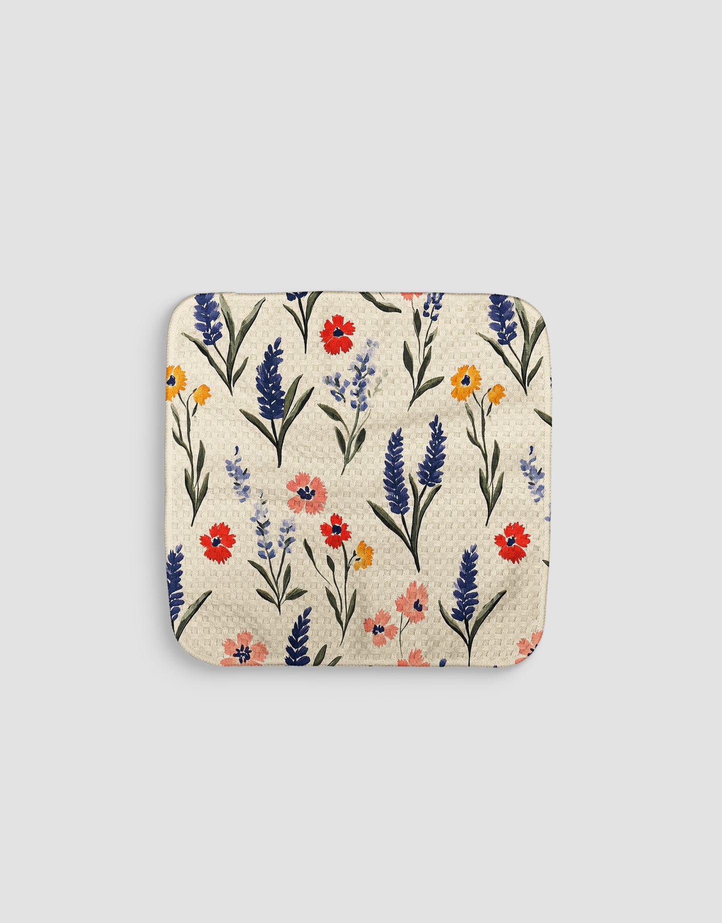 Tan Wildflowers Dishcloth