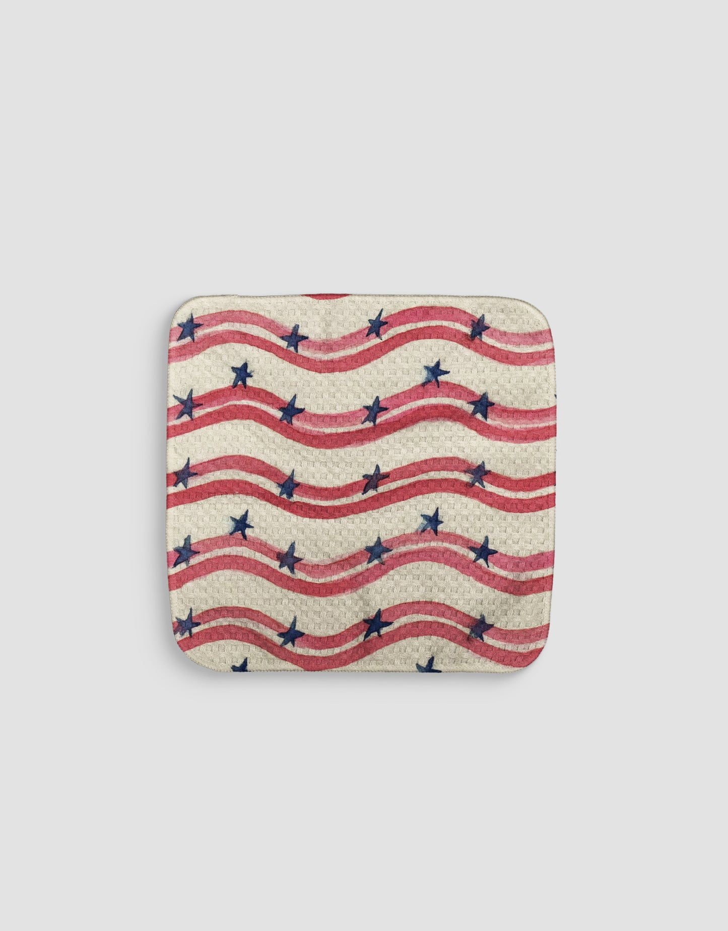 Wavy Patriotic Stripes Dishcloth