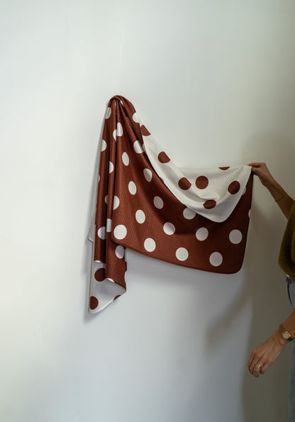 Brown Polka Dot Reversible Bath Towel