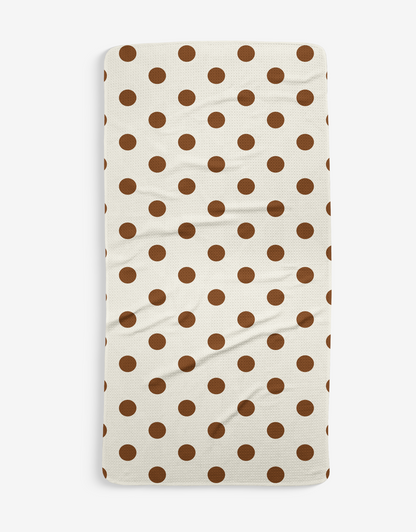 Brown Polka Dot Reversible Bath Towel