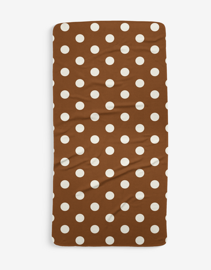 Brown Polka Dot Reversible Bath Towel