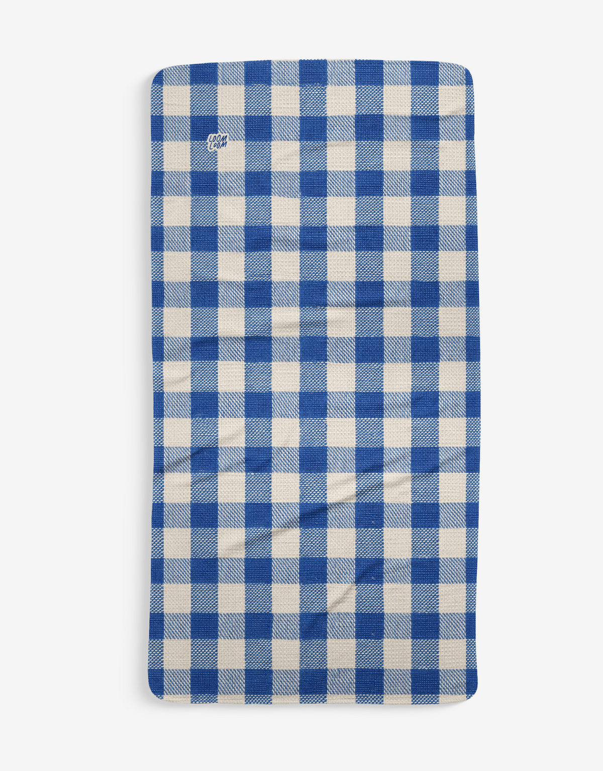 Blue Woven Gingham Bath Towel