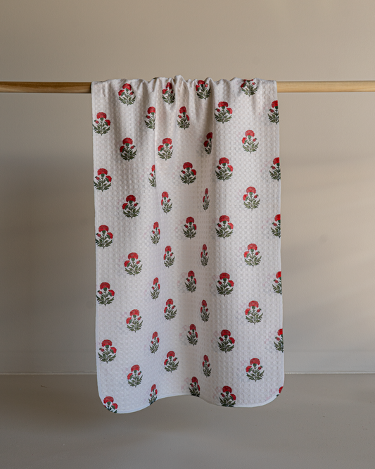 Valerie's Block Print Floral Red by MotherhoodMustHaves