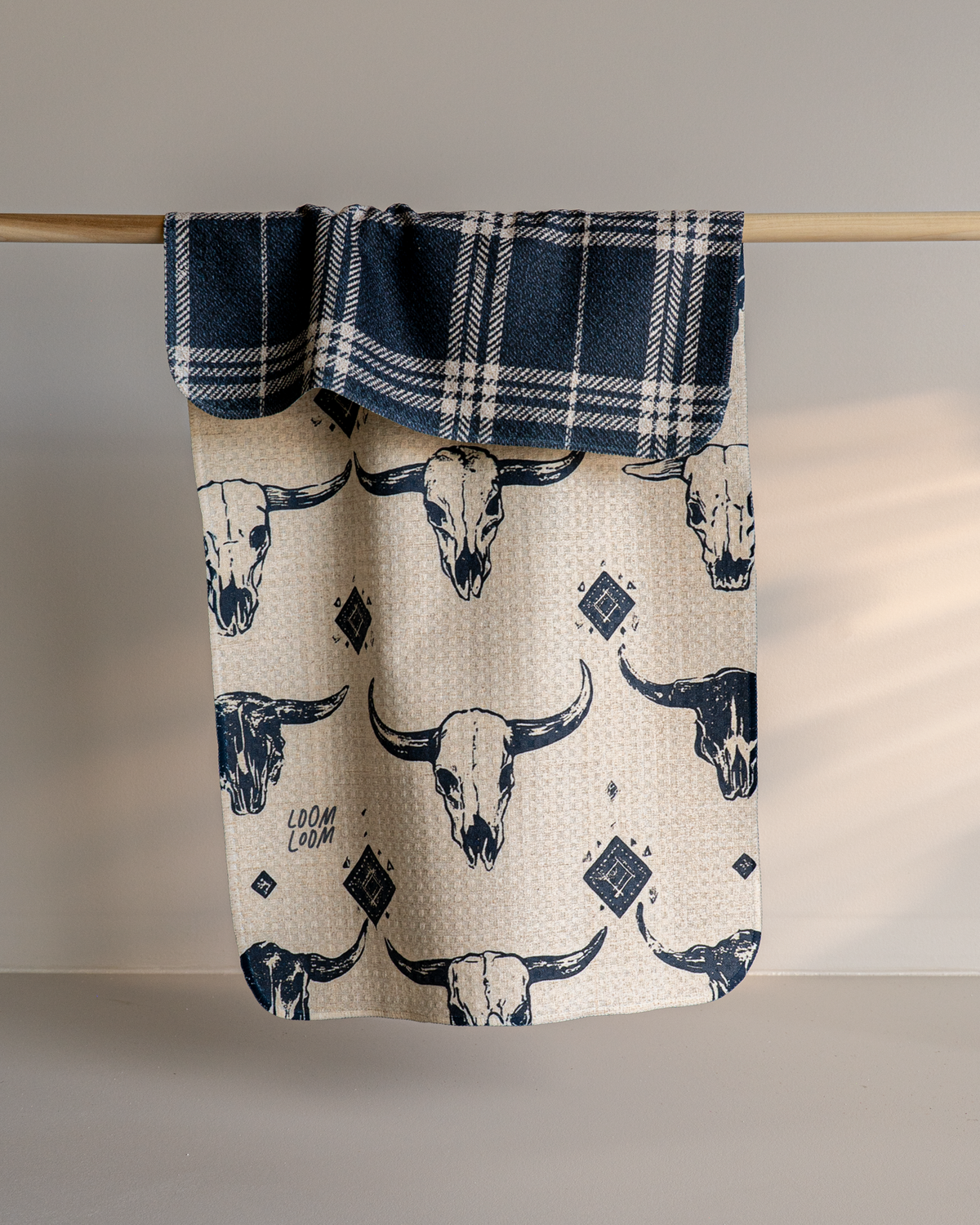 Bull Skull Plaid Reversible