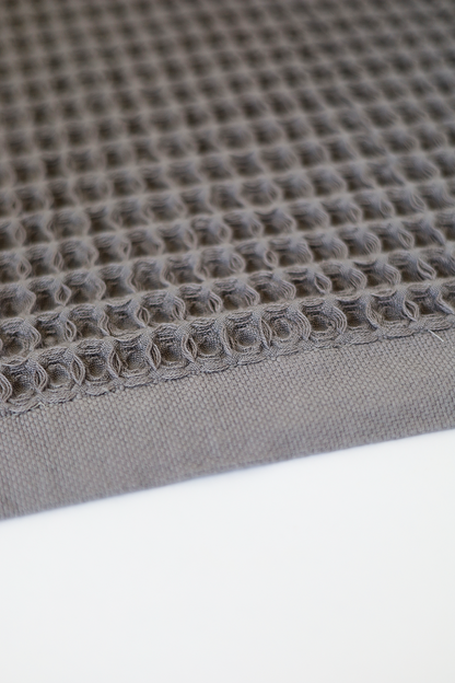 Grey Waffle Bath Towel Set