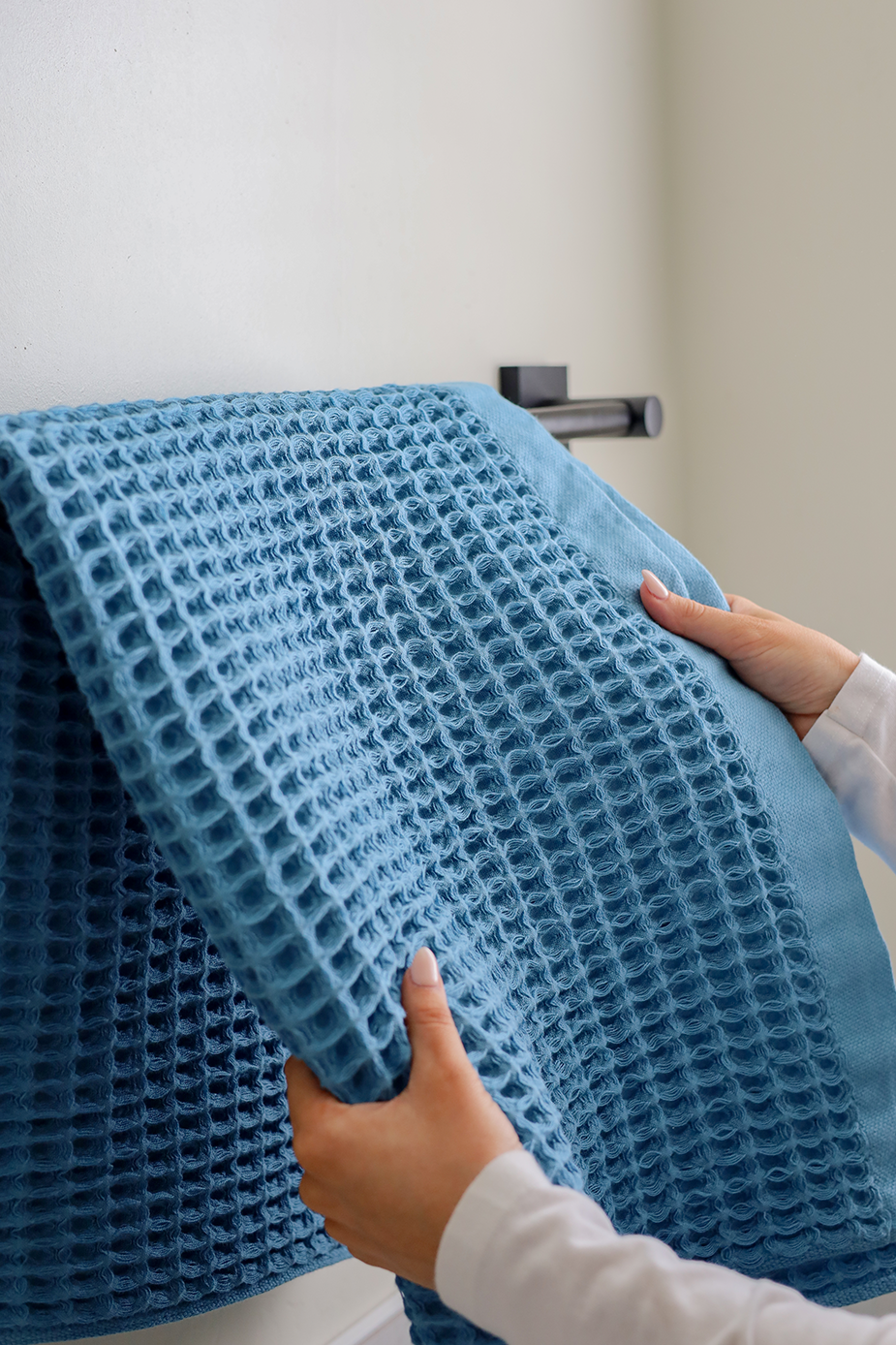 Denim Waffle Bath Towel Set