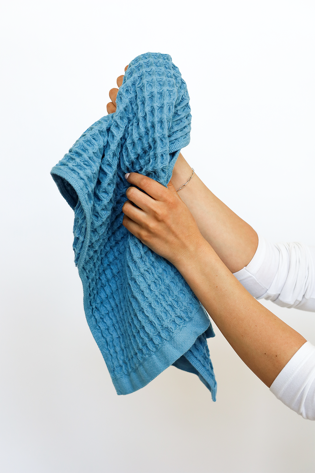 Denim Waffle Hand Towel