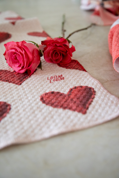 Embroidered Heart Rows