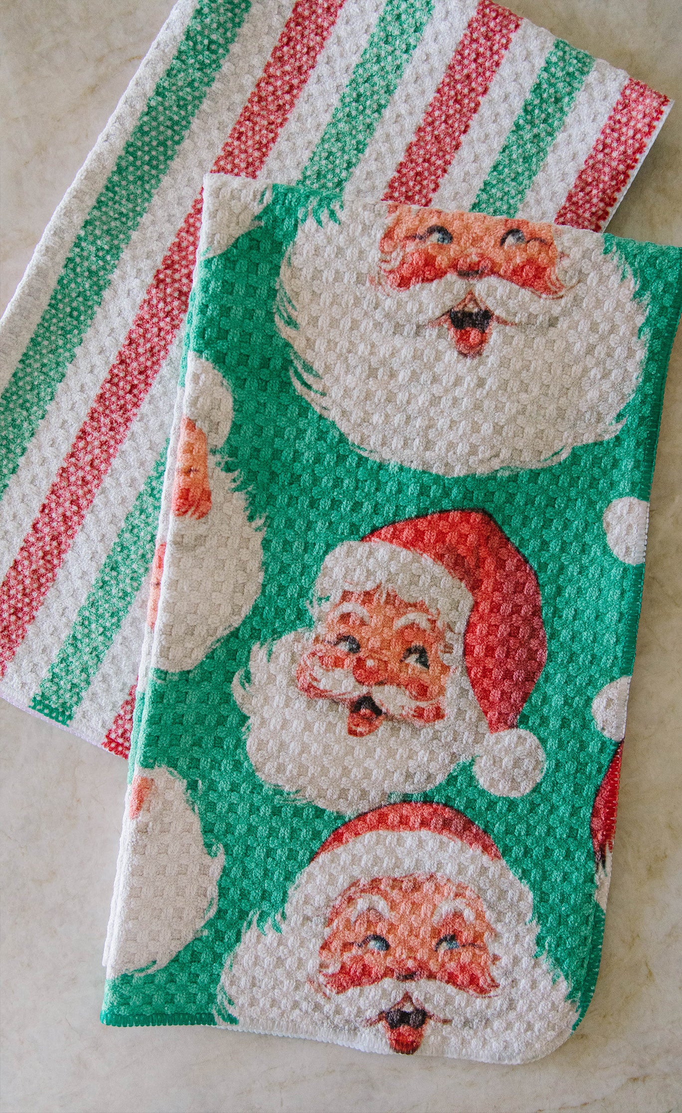 Santa Wrapping + Stripes Reversible