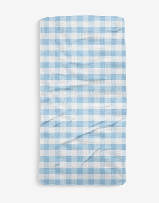 Baby Blue Gingham Bath Towel - Loom Loom