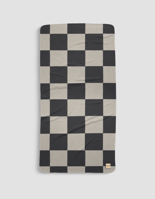 Black White Checkerboard Bath Towel - Loom Loom