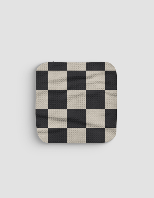 Black & White Checkerboard Dishcloth - Loom Loom