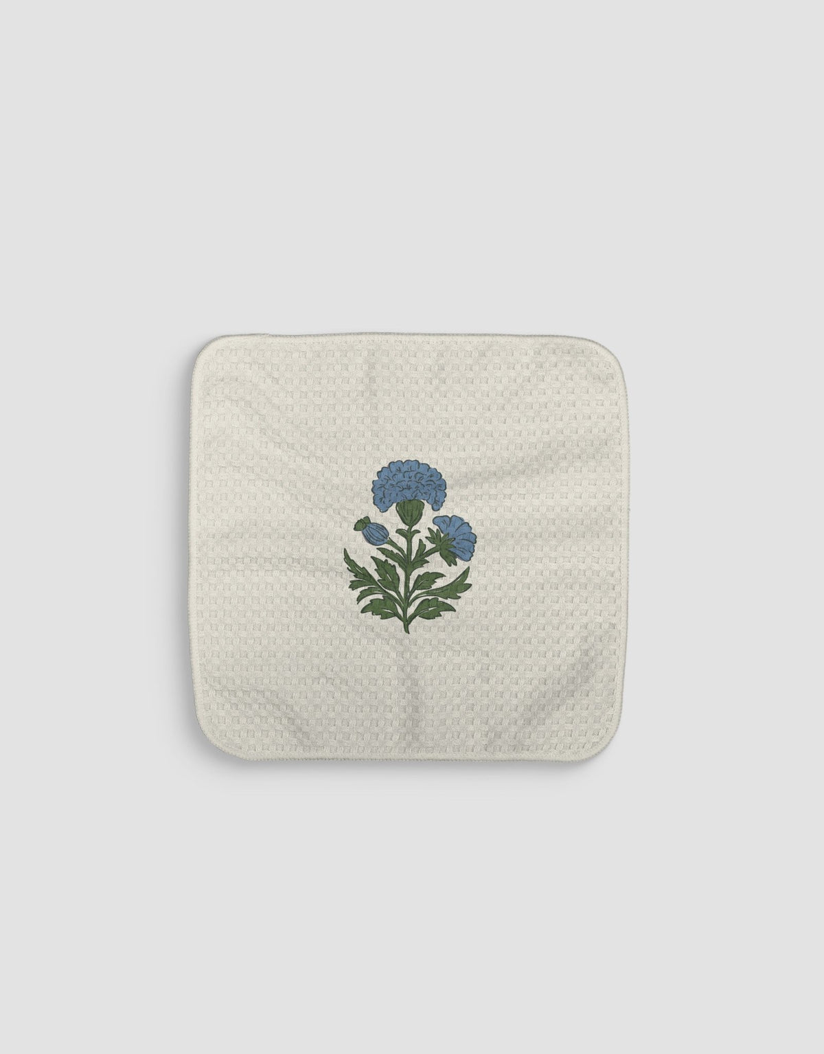 Block Floral Blue Dishcloth by MotherMustHaves - Loom Loom