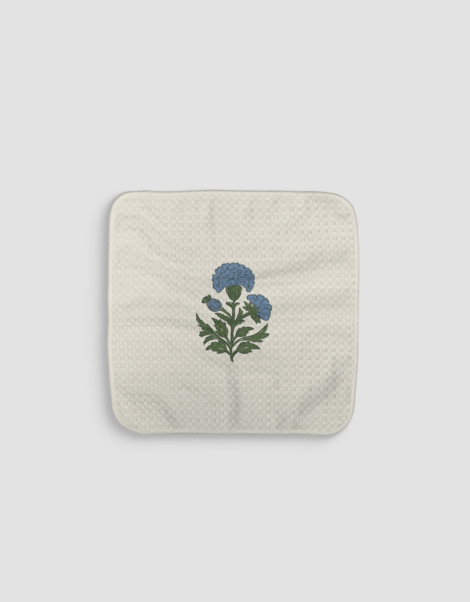 Block Floral Blue Dishcloth by MotherMustHaves - Loom Loom