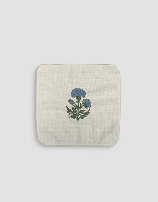 Block Floral Blue Dishcloth by MotherMustHaves - Loom Loom