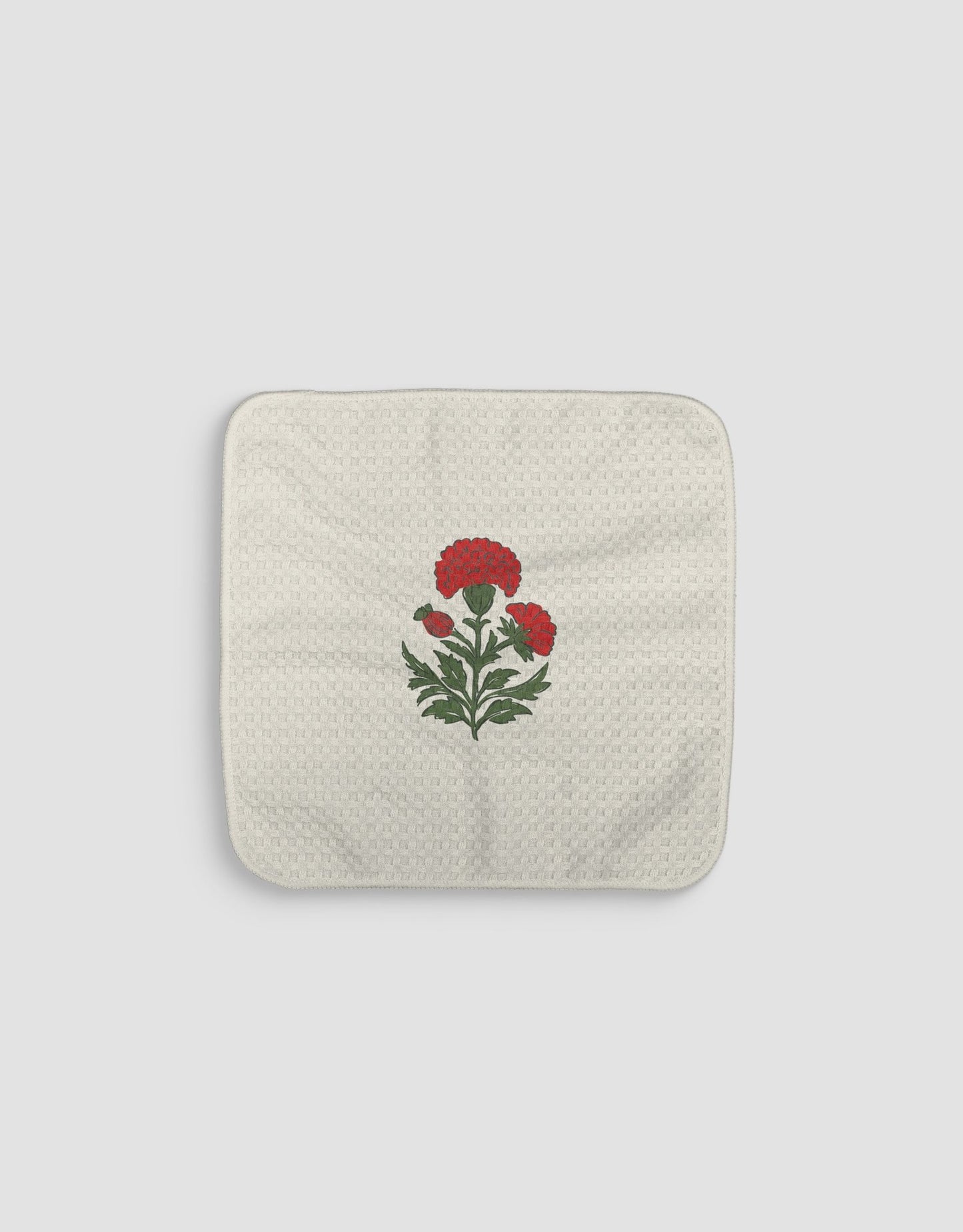 Block Floral Red Dishcloth by MotherMustHaves - Loom Loom
