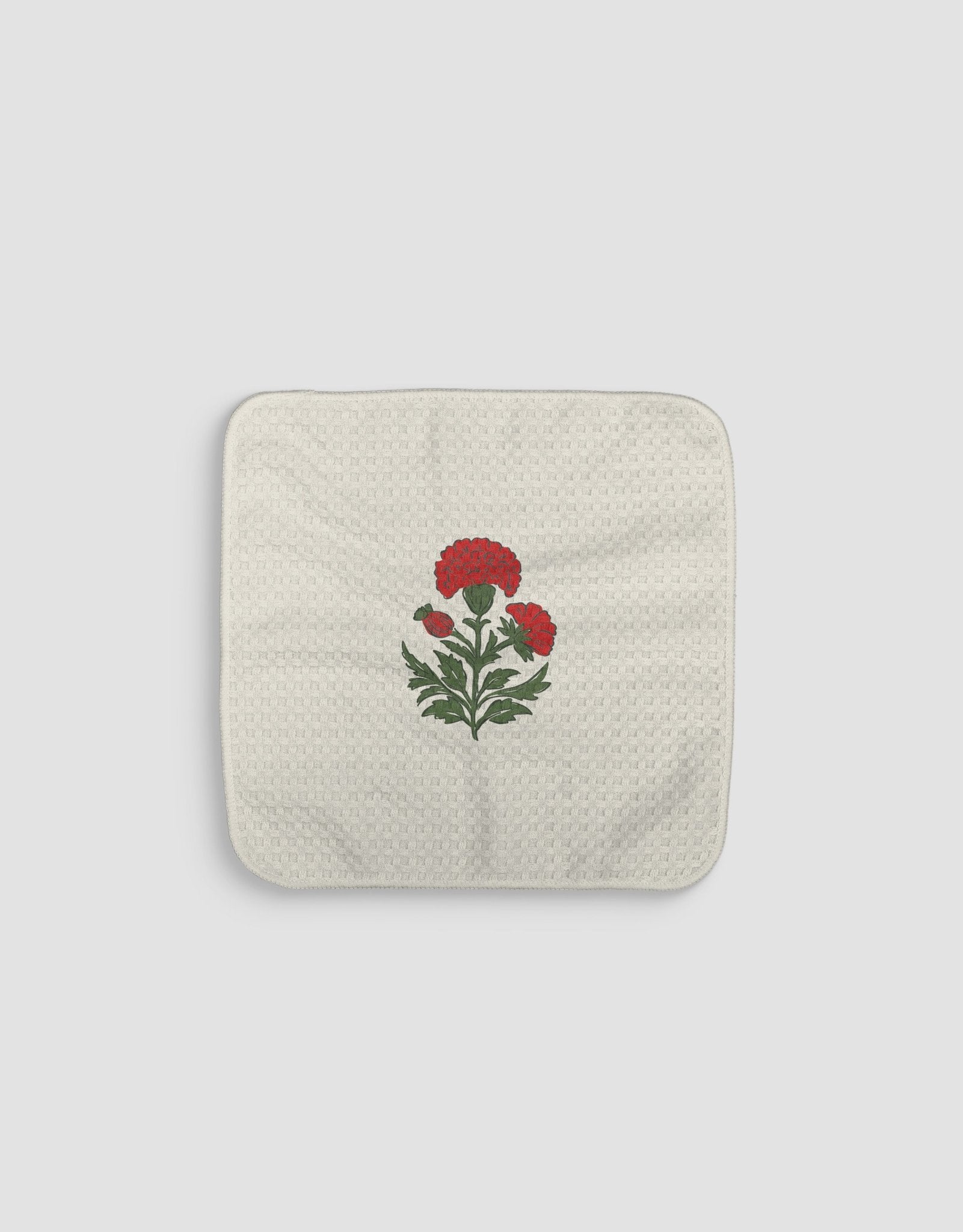 Block Floral Red Dishcloth by MotherMustHaves - Loom Loom