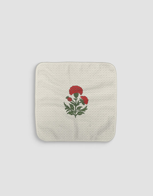Block Floral Red Dishcloth by MotherMustHaves - Loom Loom