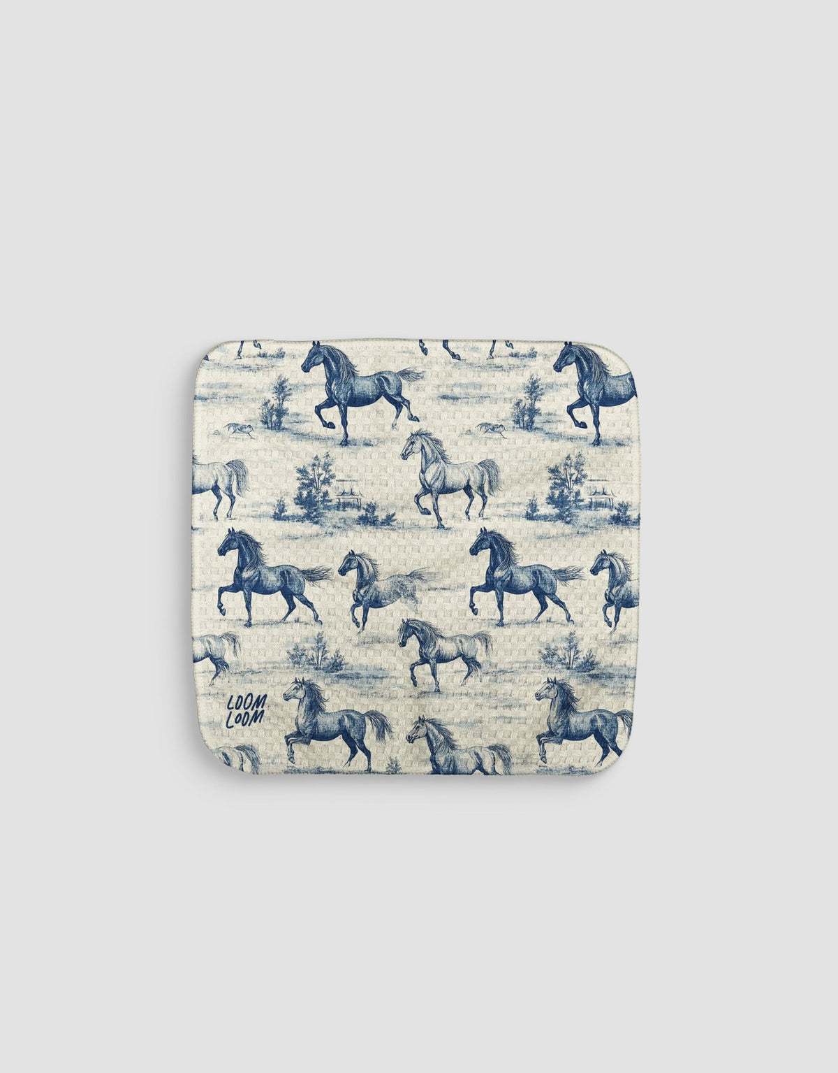 Blue Horsies Dishcloth - Loom Loom