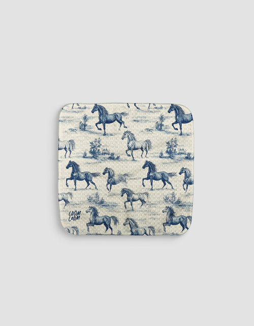 Blue Horsies Dishcloth