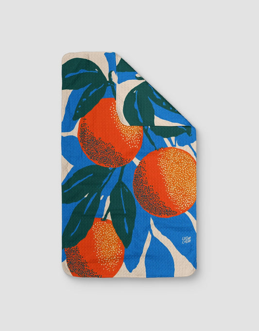 Blue Leaves Oranges - Loom Loom
