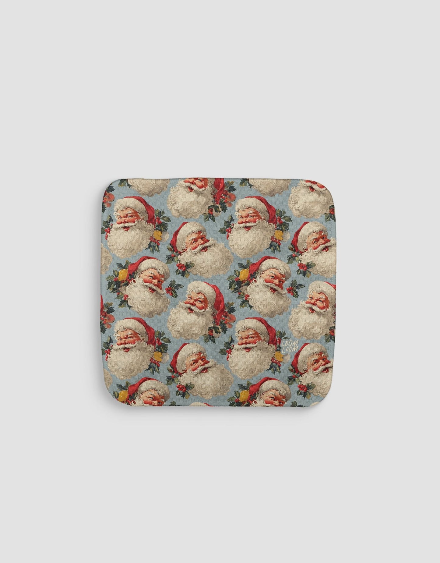 Blue Santas Dishcloth - Loom Loom