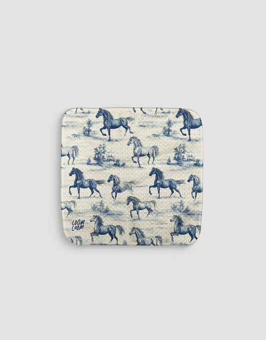 Blue Horsies Dishcloth