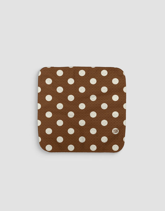 Brown Tan Polka Dot Dishcloth 2 - Loom Loom