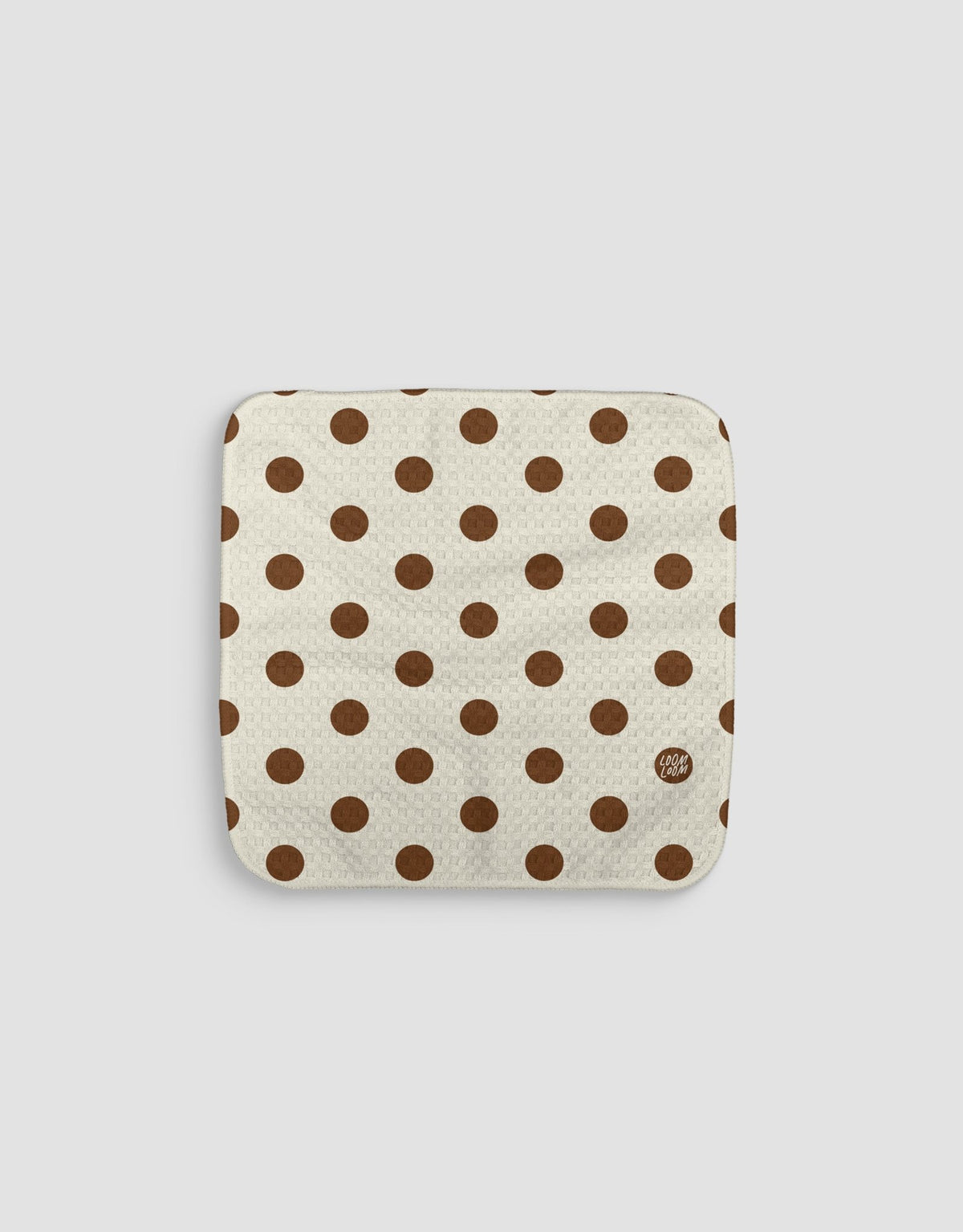 Brown Tan Polka Dot Dishcloth - Loom Loom