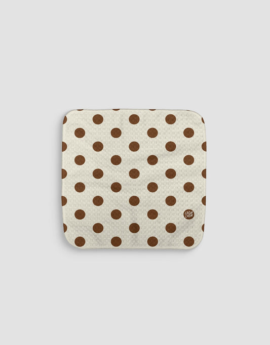 Brown Tan Polka Dot Dishcloth - Loom Loom