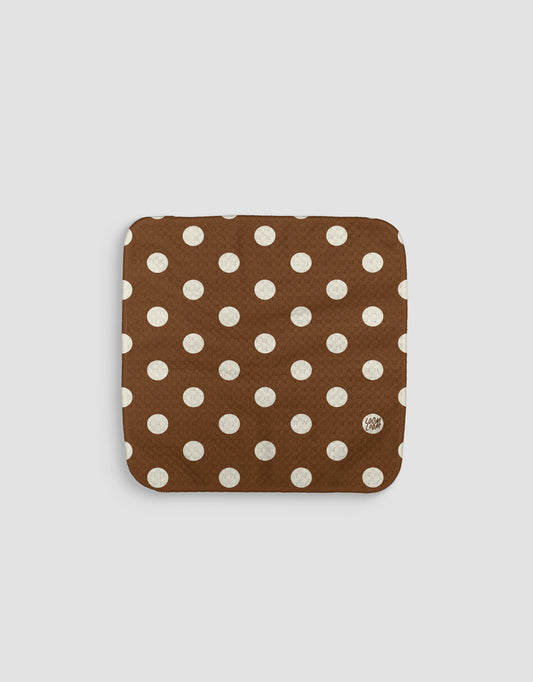 Brown Tan Polka Dot Dishcloth 2