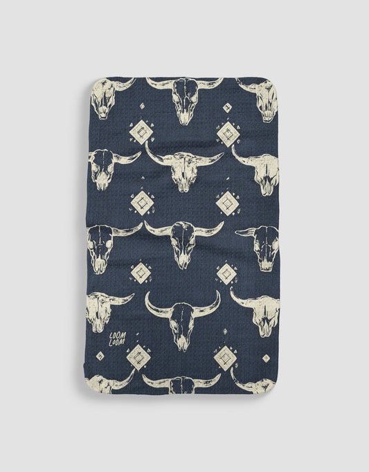 Bull Skulls Navy - Loom Loom