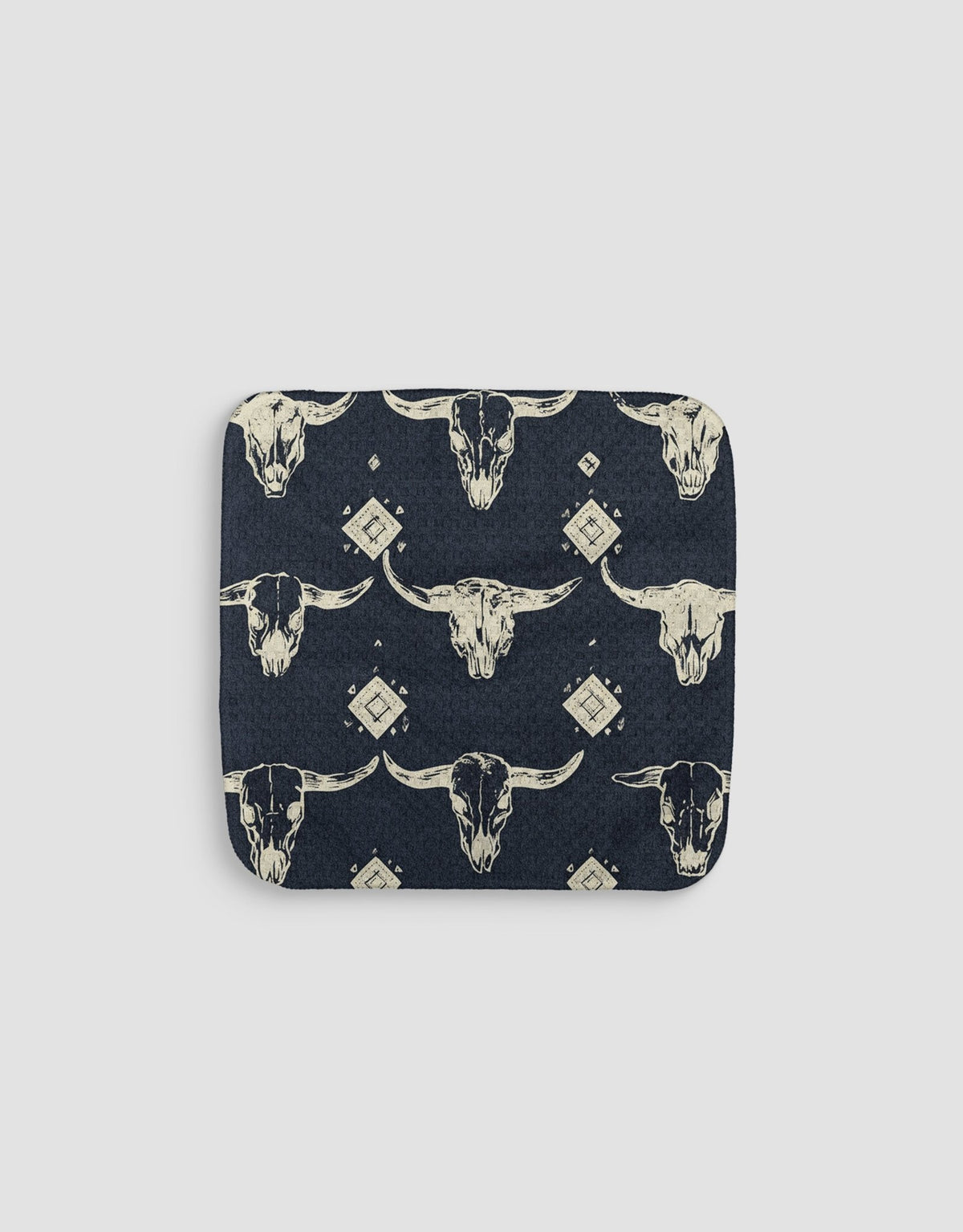 Bull Skulls Navy Dishcloth - Loom Loom