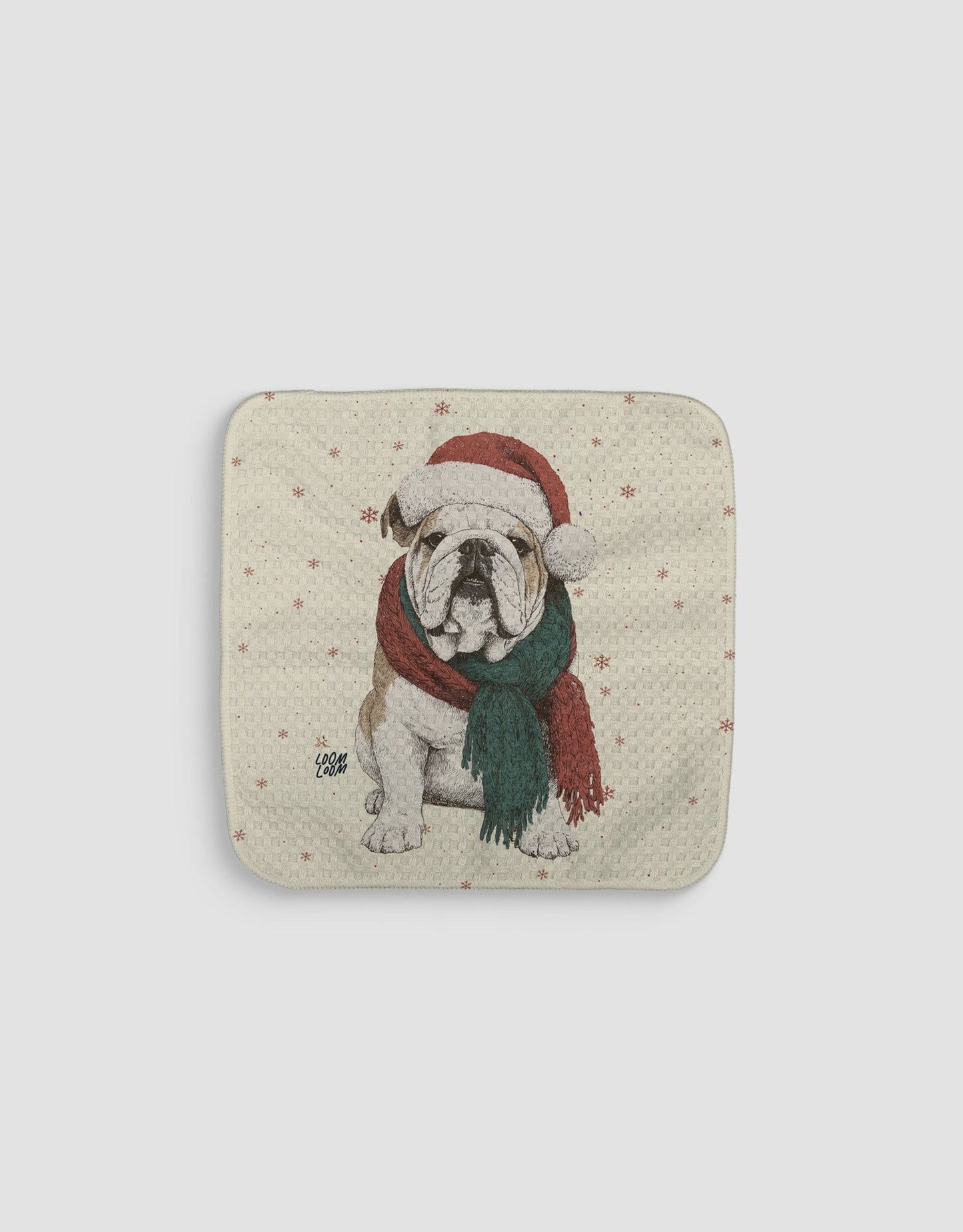 Christmas Bulldog Dishcloth - Loom Loom