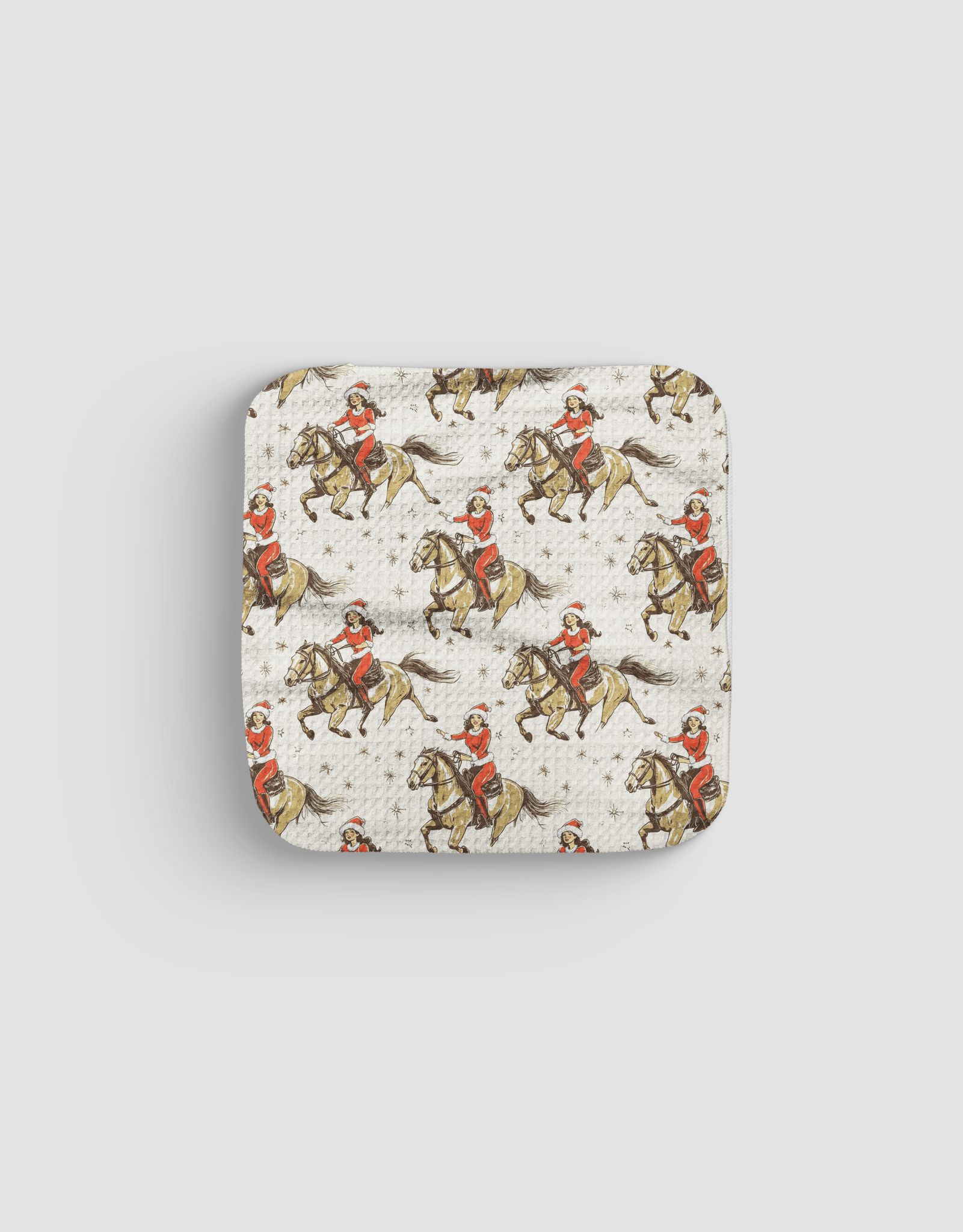 Christmas Cowgirls Dishcloth - Loom Loom