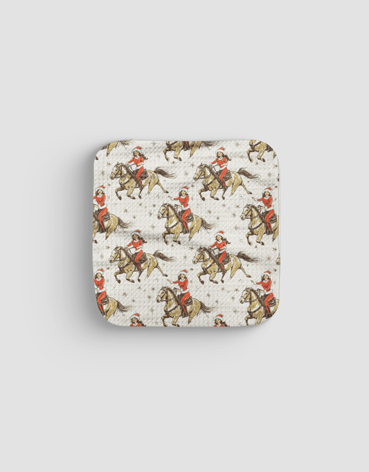 Christmas Cowgirls Dishcloth - Loom Loom
