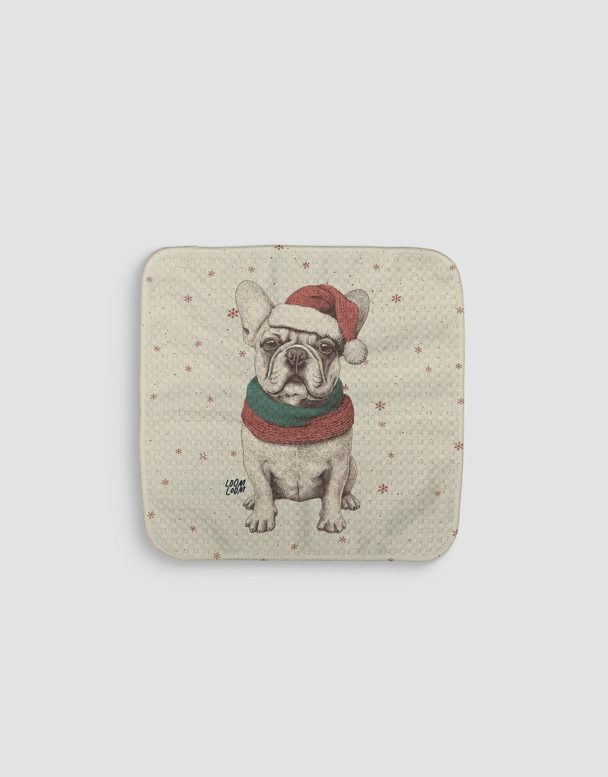Christmas French Bulldog Dishcloth - Loom Loom